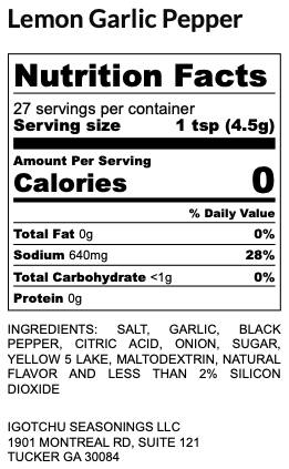 Igotchu Lemon Garlic Pepper seasoning